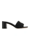 Miu Miu Women Black Nappa Leather Mules In Black