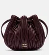 Miu Miu Matelassé Leather Bucket Bag In Burgundy