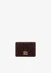 Miu Miu Matelassé Leather Cardholder In Burgundy