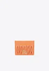 Miu Miu Matelassé Leather Cardholder In Orange