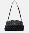 Miu Miu Matelassé Leather Clutch In Black