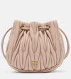 Miu Miu Matelassé Leather Clutch In Pink