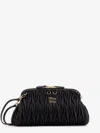Miu Miu Matelassé Leather Crossbody Bag In Black