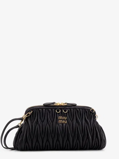 Miu Miu Matelassé Leather Crossbody Bag In Black
