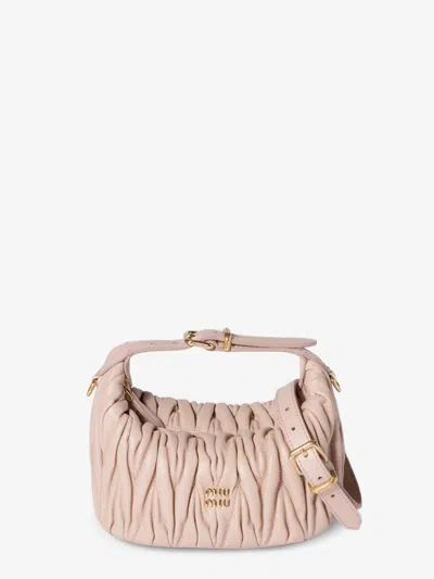 Miu Miu Matelassé Leather Handbag In Pink