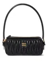 Miu Miu Matelassé Leather Mini Bag In Black