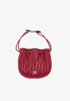 Miu Miu Drawstring Clutch Bag In Red
