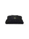 Miu Miu Matelassé Leather Pouch In Black
