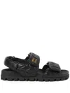 Miu Miu Quilted Sandals In Black
