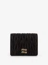 Miu Miu Matelassé Leather Wallet In Brown