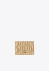 Miu Miu Matelassé Leather Wallet In White