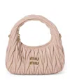 Miu Miu Lamb Leather Quilted Shoulder Bag In Pink