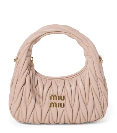 MIU MIU MATELASSÉ LEATHER WANDER TOP-HANDLE BAG