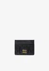Miu Miu Mini Leather Card Case In Black