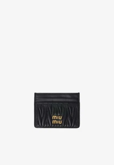 MIU MIU MATELASSÉ LOGO CARDHOLDER
