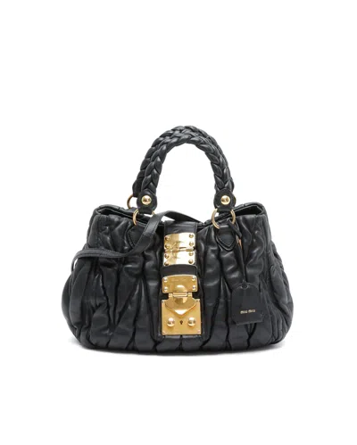 Miu Miu Matelassé Lux Bag In Black
