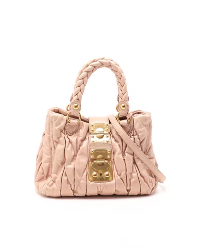 Miu Miu Matelassé Lux Bag In Pink