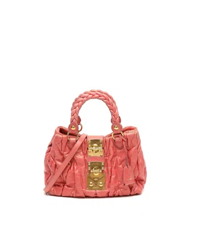 Miu Miu Matelassé Lux Bag In Pink