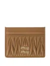 Miu Miu Matelassé-motif Leather Card Holder