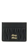Miu Miu Mini Leather Card Case In Black