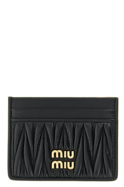 Miu Miu Matelassé Nappa Cardholder In Black