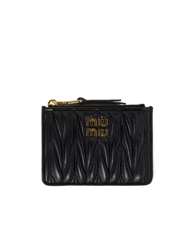 MIU MIU MATELASSÉ NAPPA LEATHER CARD HOLDER