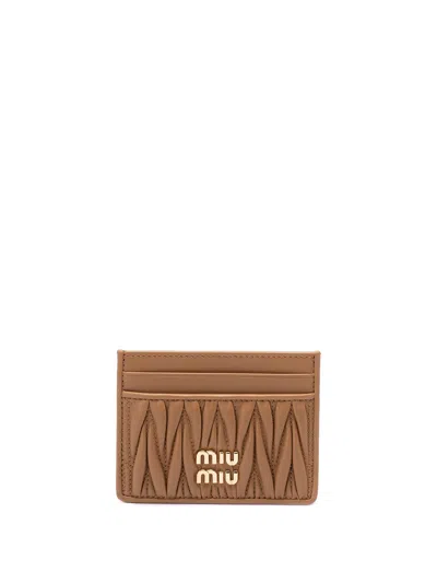 MIU MIU MATELASSÉ NAPPA LEATHER CARD HOLDER