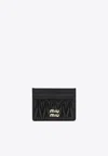 Miu Miu Matelassé Nappa Leather Cardholder In Black