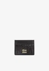 Miu Miu Lamb Leather Cardholder In Brown