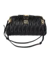 Miu Miu Matelassé Nappa Leather Clutch In Black