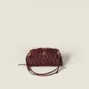 Miu Miu Matelassé Nappa Leather Clutch In Burgundy