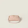 Miu Miu Matelassé Nappa Leather Clutch In Pink