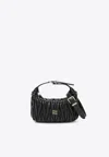 Miu Miu Matelassé Nappa Leather Handbag In Black