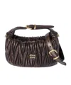 Miu Miu Matelassé Nappa Leather Mini-bag In Brown