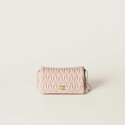 Miu Miu Matelassé Nappa Leather Mini-bag In Neutral