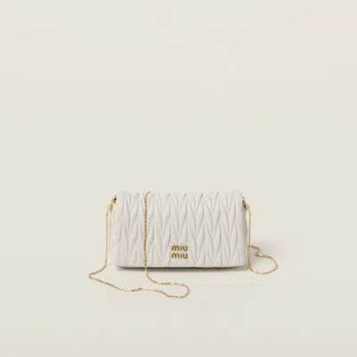 Miu Miu Matelassé Nappa Leather Mini-bag In White