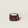 Miu Miu Matelassé Nappa Leather Pouch In Burgundy