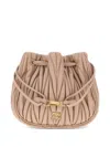 Miu Miu Matelassé Nappa Leather Pouch In Nude