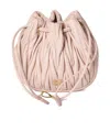 Miu Miu Matelassé Nappa Leather Pouch In Pink