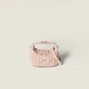 Miu Miu Matelassé Nappa Leather Pouch In Pink