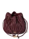Miu Miu Matelassé Nappa Leather Pouch In Red