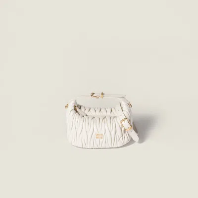 Miu Miu Matelassé Nappa Leather Pouch In White
