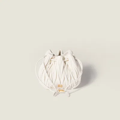 Miu Miu Matelassé Nappa Leather Pouch In White
