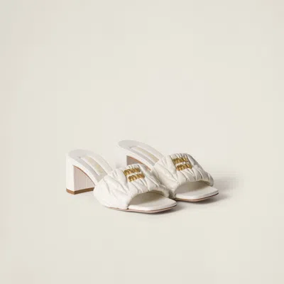 MIU MIU MATELASSÉ NAPPA LEATHER SLIDES