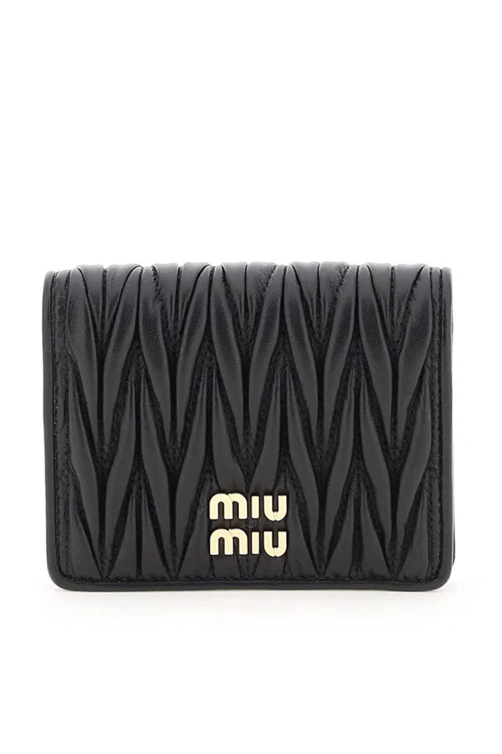 折りたたみ財布 Miu Miu Small Matelasse Nappa Leather Wallet Miu Miu Small Matelassé Nappa Leather Wallet In Black | ModeSens