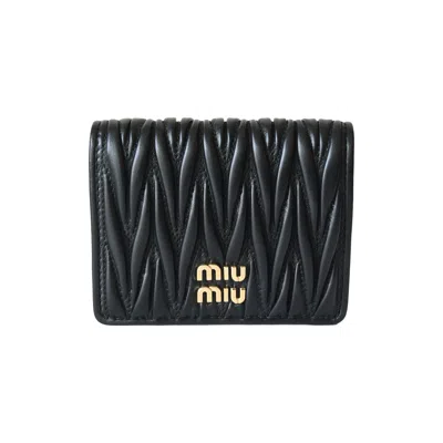 Miu Miu Matelasse Nappa Leather Wallet Black