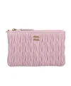 Miu Miu Matelassé Nappa-leather Wallet In Snow Pink