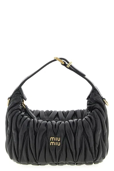 Miu Miu Matelassé Nappa Pouch In Black