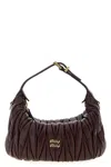 Miu Miu Matelassé Nappa Pouch In Burgundy