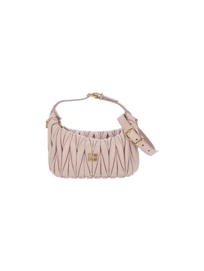 Miu Miu Matelassé Nappa Pouch In Pink